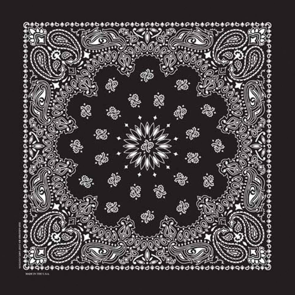 Made in the USA - Black Paisley Bandana