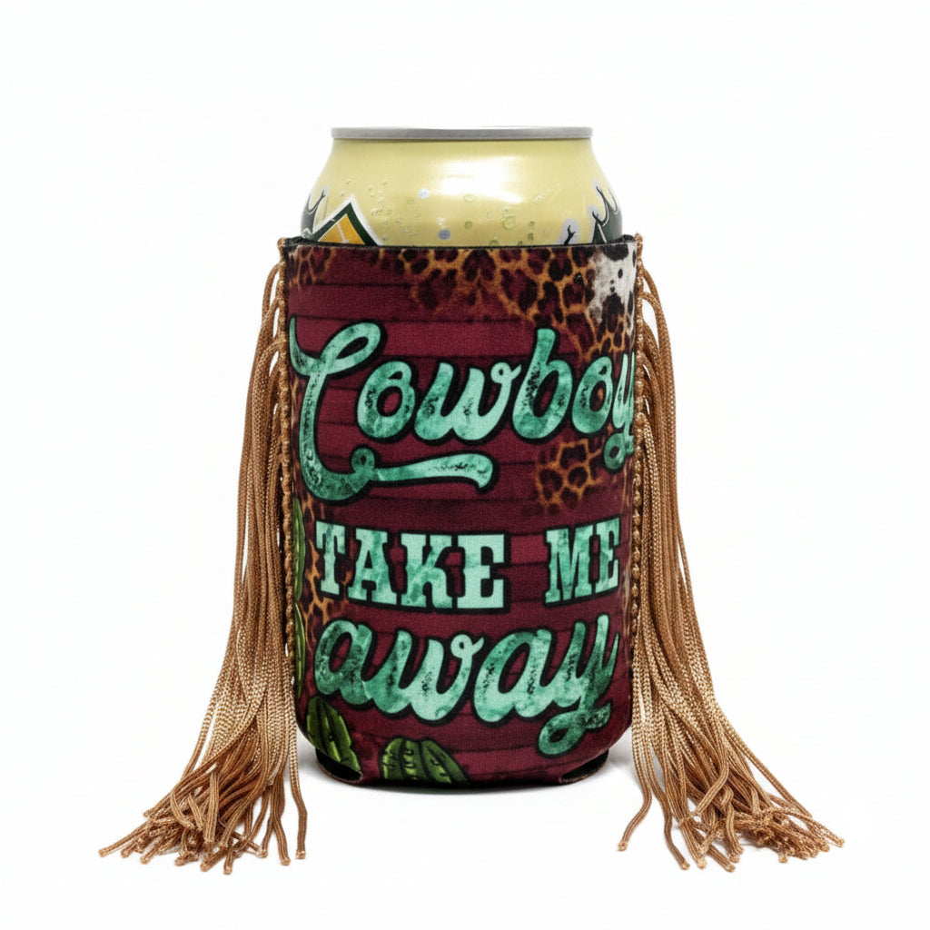 Regular Cowboy Take Me Away Fringe Koozie