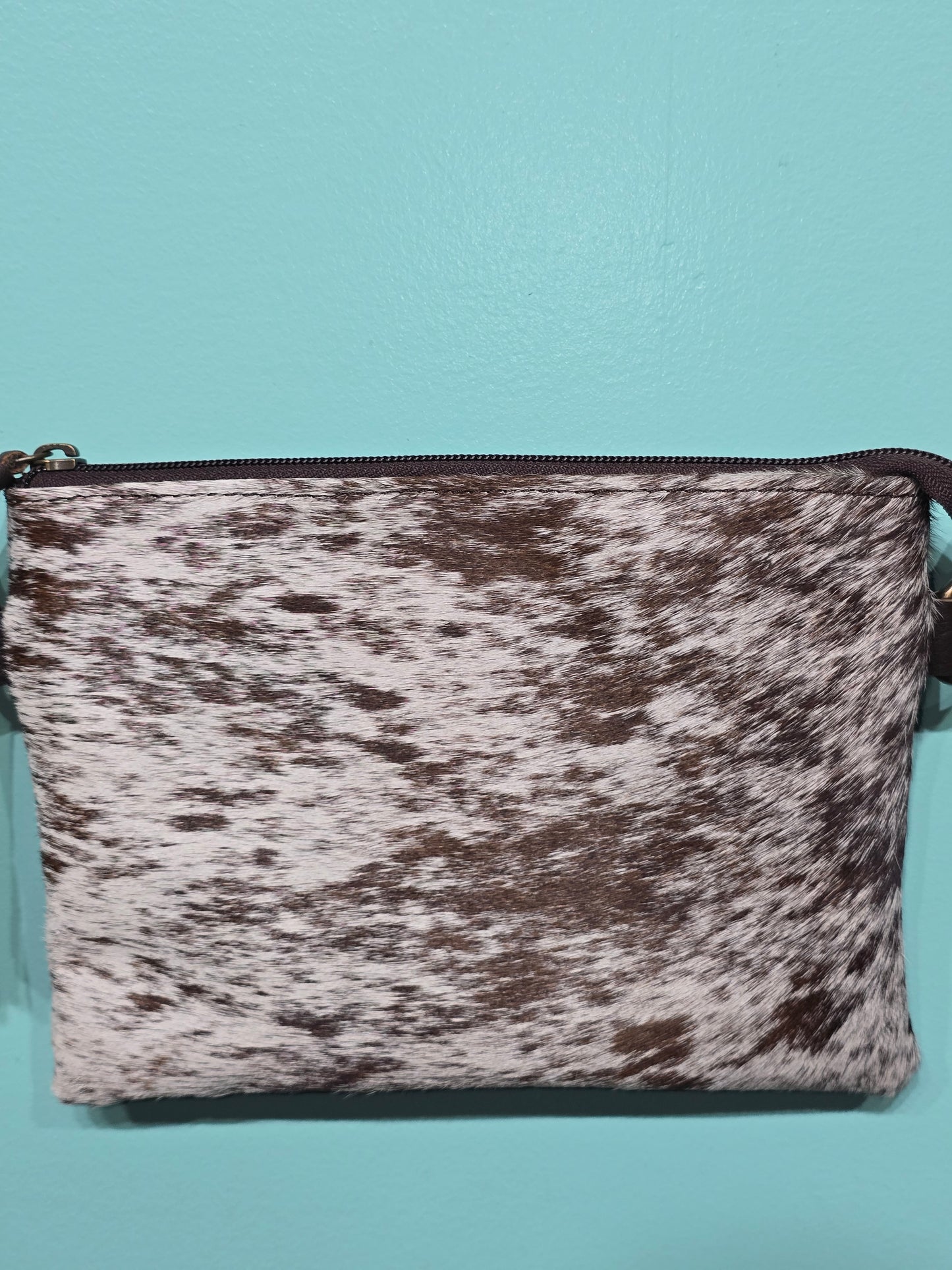 Hair On Hide Crossbody Bag teal fleck