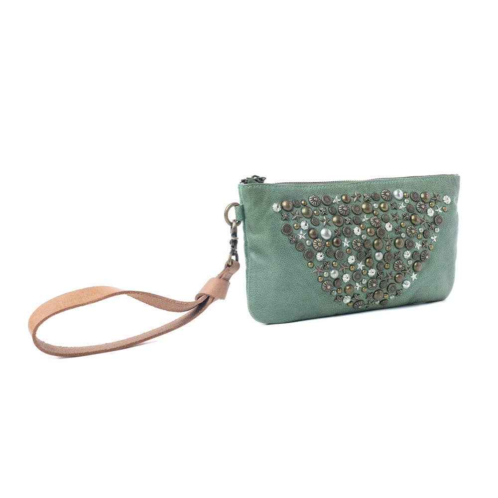Studded Wash Leather Pouch