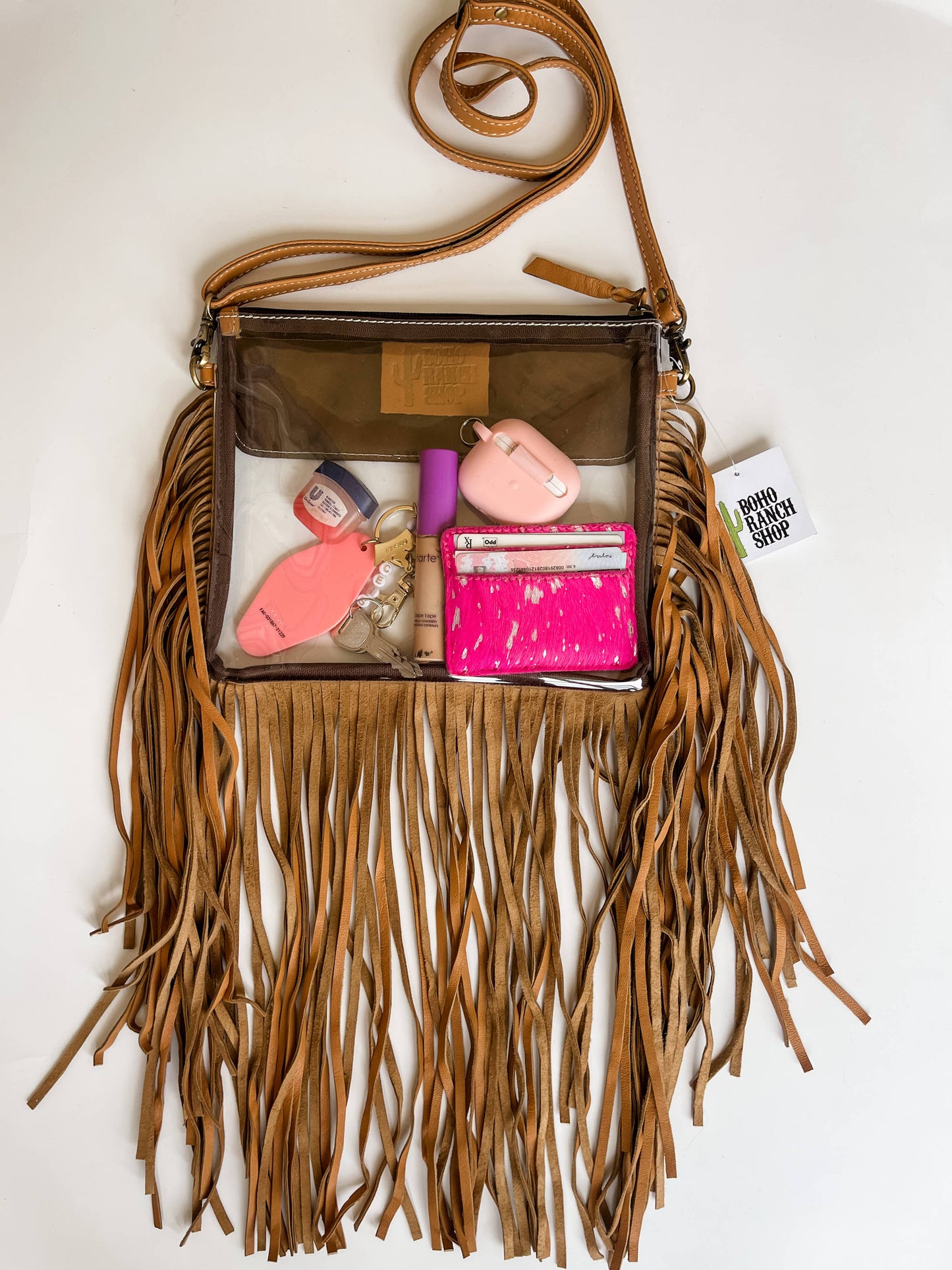 Tooled Leather Clear Crossbody - Rodeo Concert Game Day Stadium