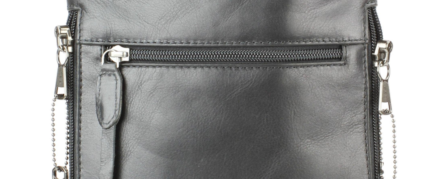 Locking CC Curved Leather Crossbody Bag with Stud Detail