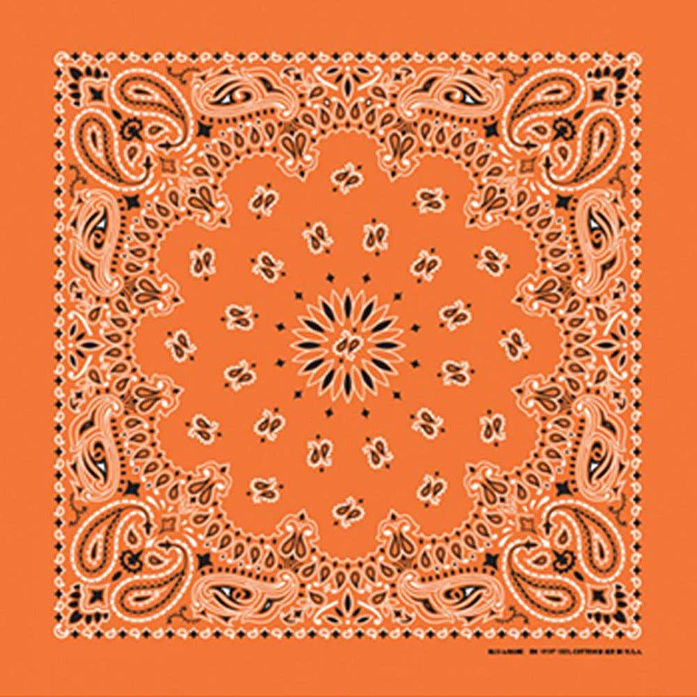 Made in the USA - Orange Paisley Bandana