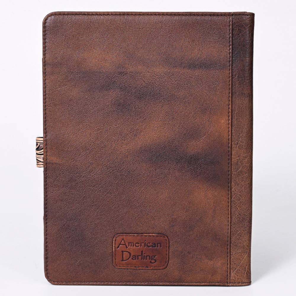 American Darling Tooled Floral Genuine Leather Western Portfolio Bag