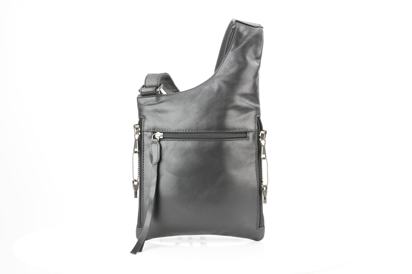 Locking CC Curved Leather Crossbody Bag with Stud Detail