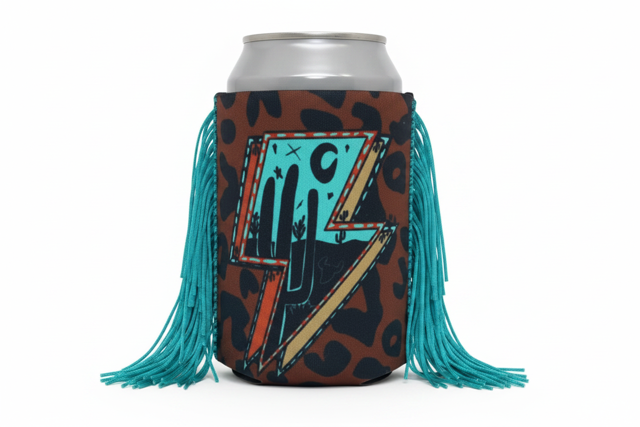 Regular Desert Lightning Fringe Koozie