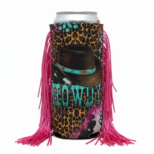 Slim Cowboy Hat Howdy Fringe Koozie