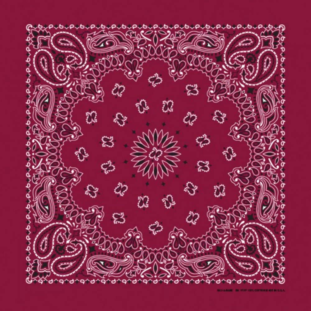 Made in the USA - Burgundy Paisley Bandana