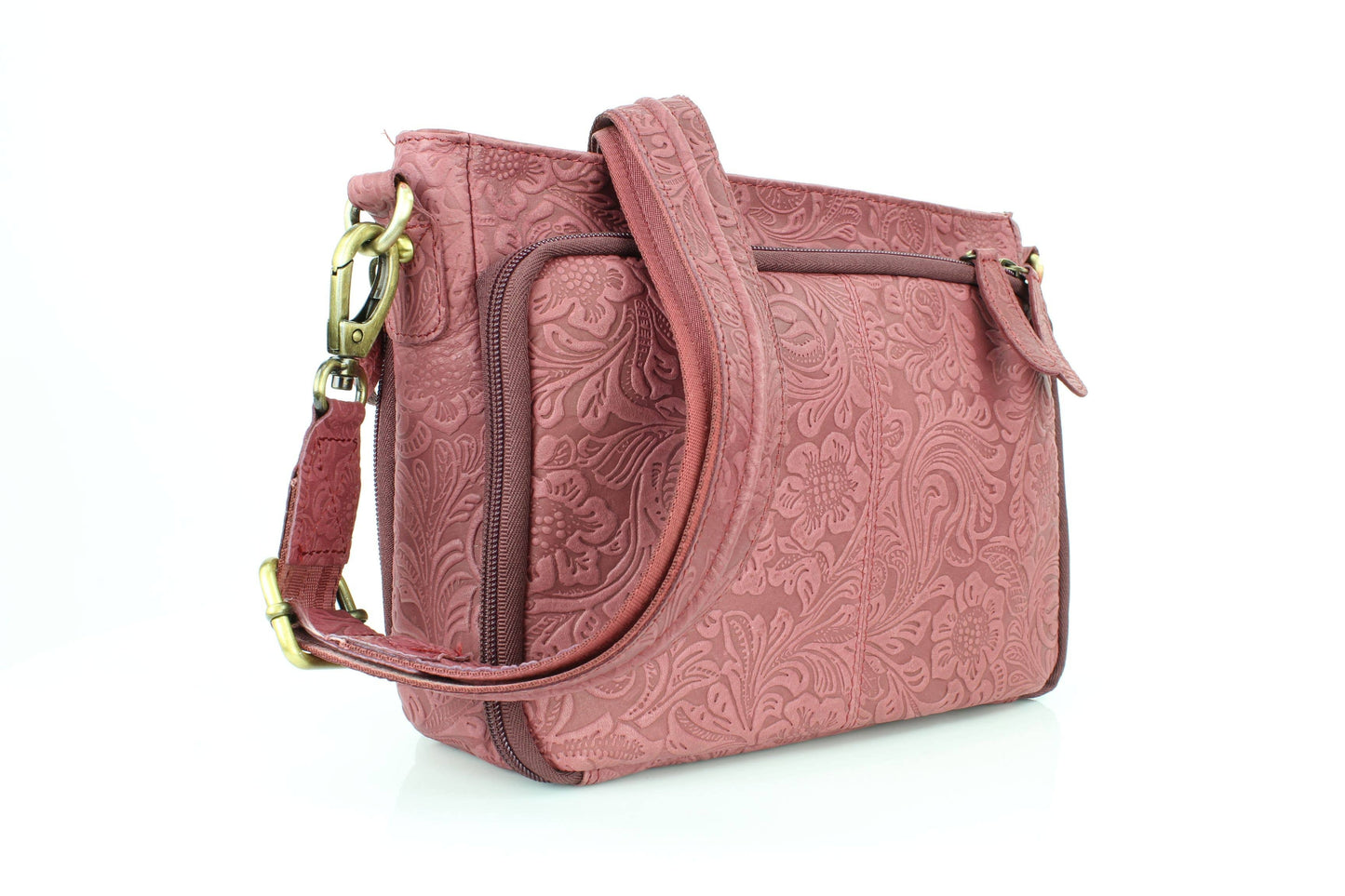 CC Floral embossed Flap Over Crossbody