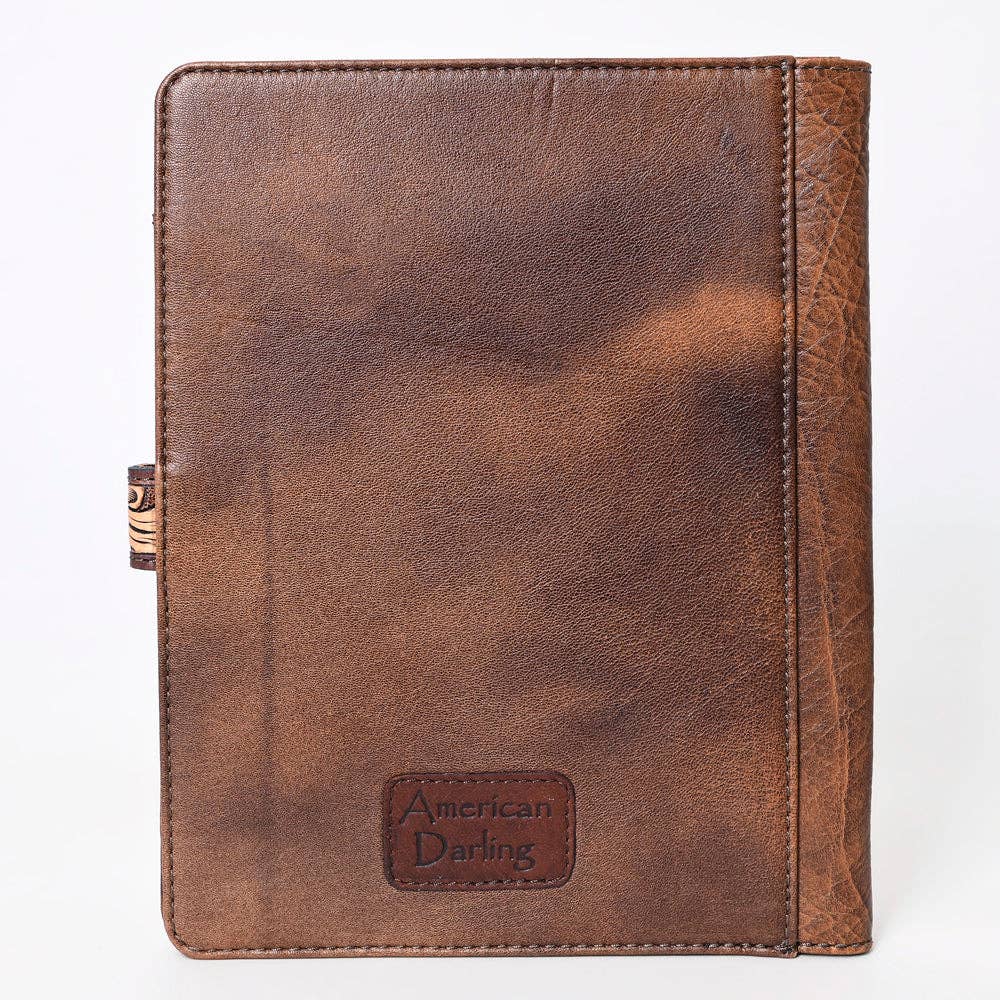 American Darling Hand Tooled Leather Portfolio -Western Floral Sleeve
