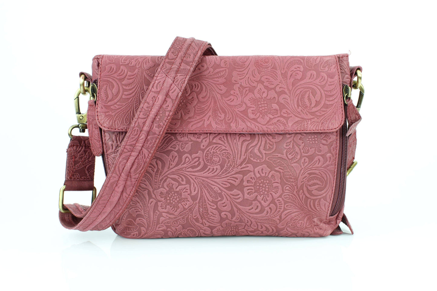 CC Floral embossed Flap Over Crossbody