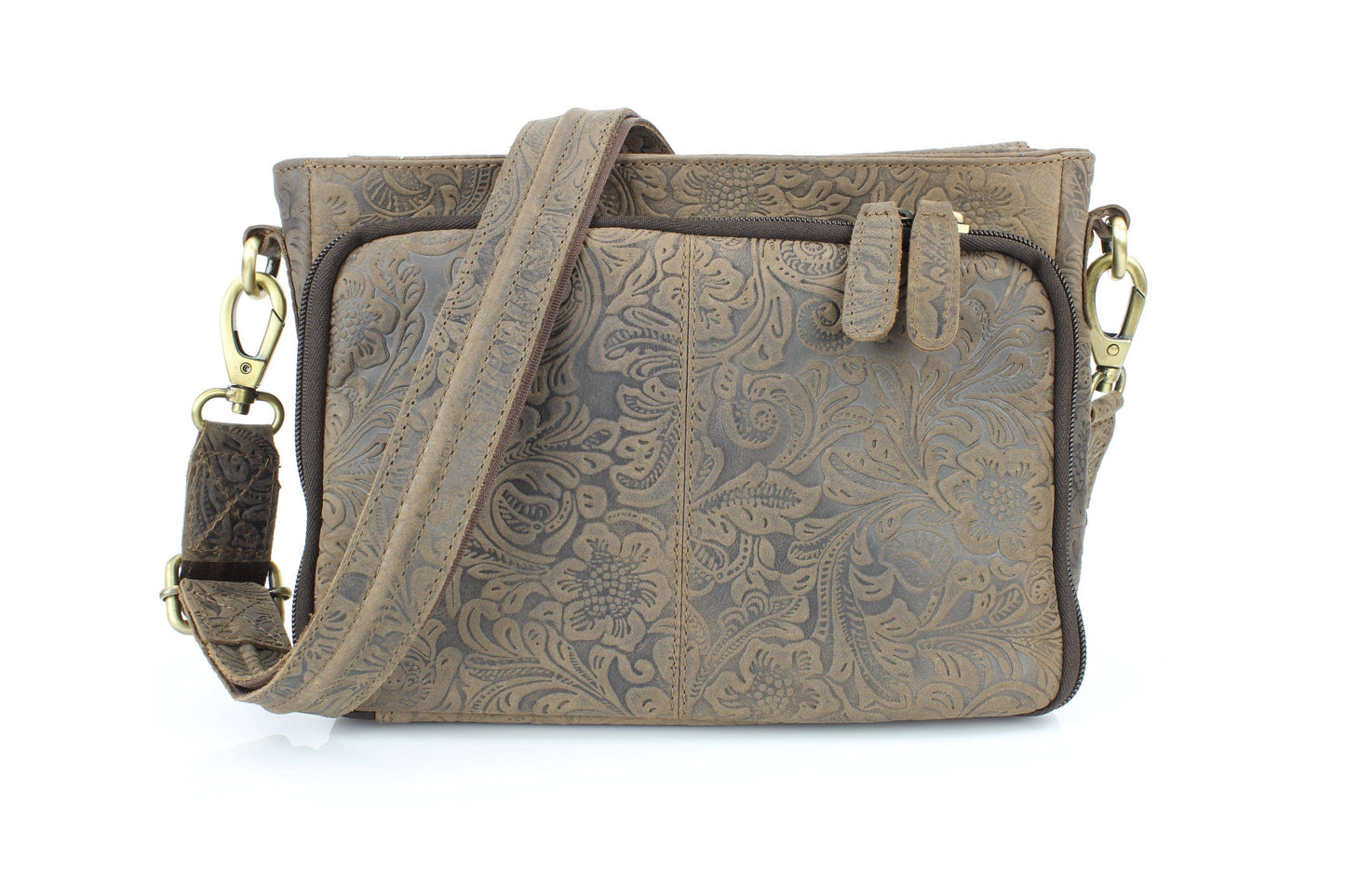 CC Floral embossed Flap Over Crossbody