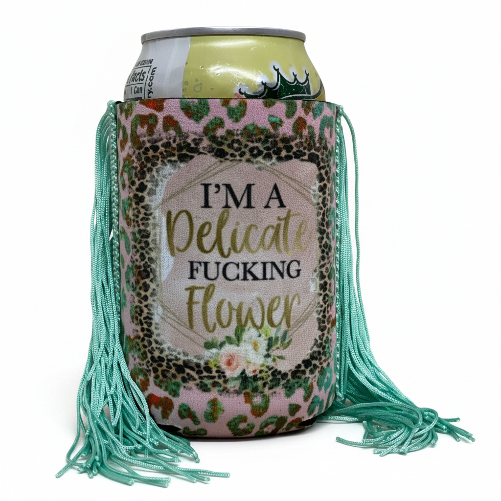 Regular Delicate Flower Fringe Koozie