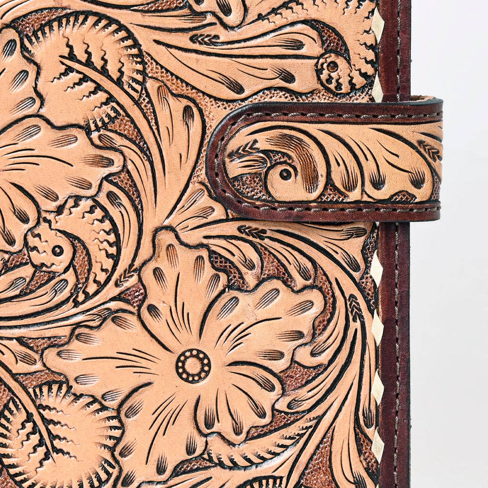 American Darling Hand Tooled Leather Portfolio -Western Floral Sleeve