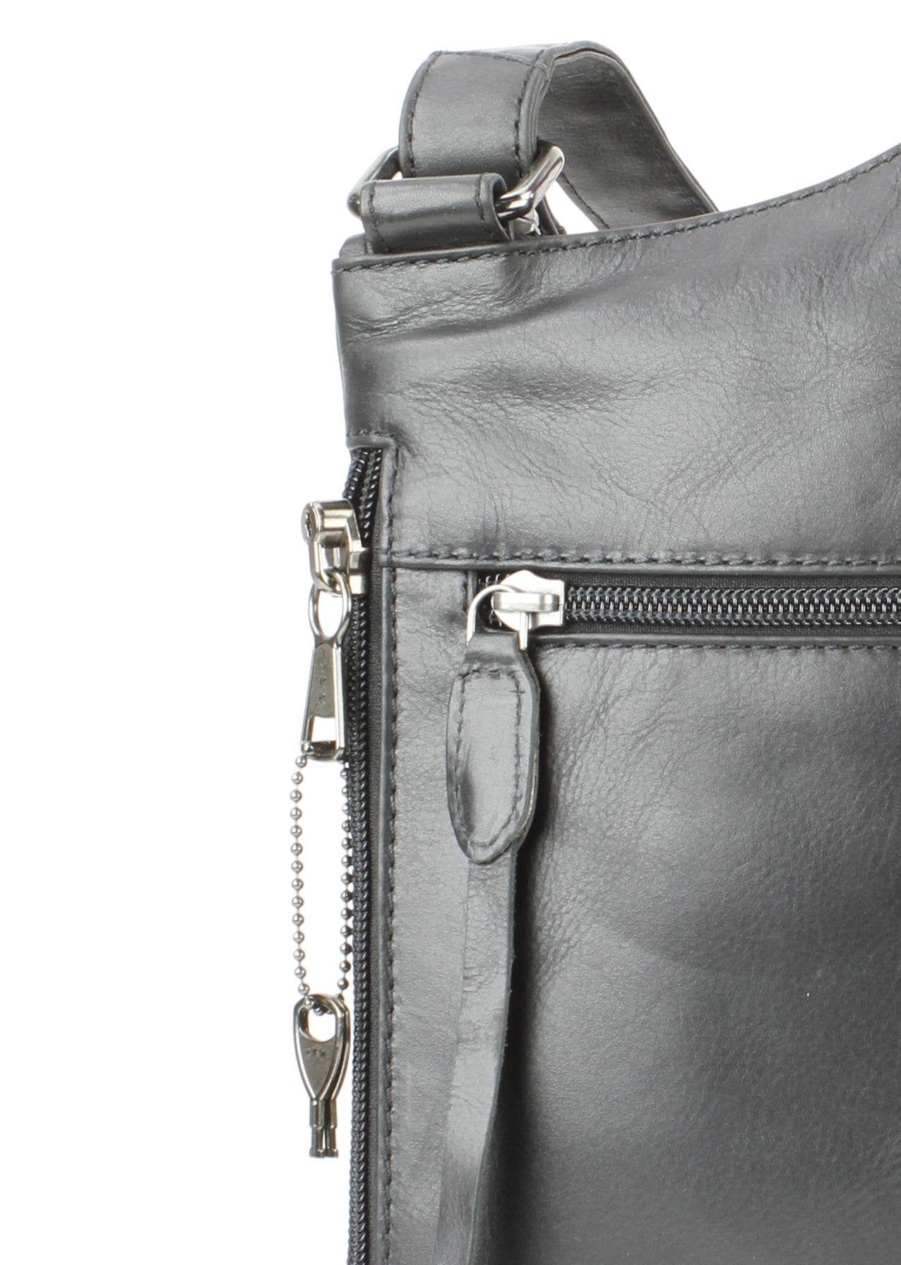 Locking CC Curved Leather Crossbody Bag with Stud Detail