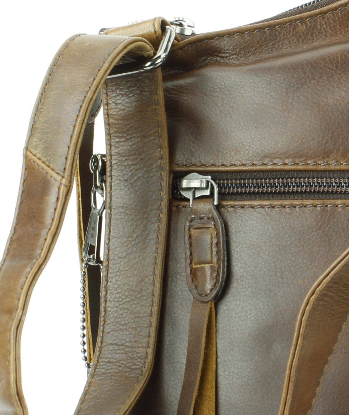 Locking CC Curved Leather Crossbody Bag with Stud Detail