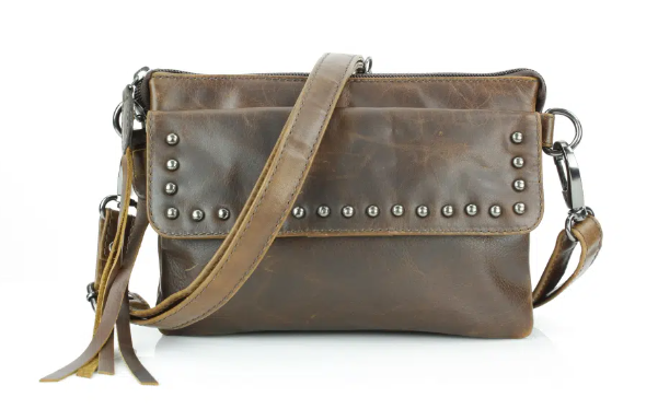 Studded Front With locking CC pocket Crossbody Bag