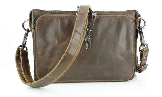 Studded Front With locking CC pocket Crossbody Bag