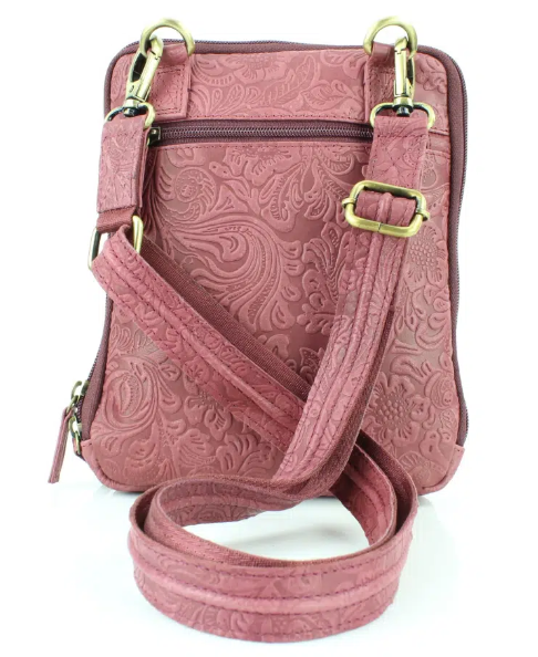 Rectangle CC floral embossed Crossbody Bag