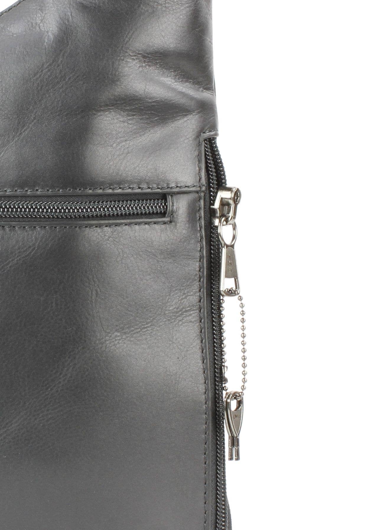 Locking CC Curved Leather Crossbody Bag with Stud Detail