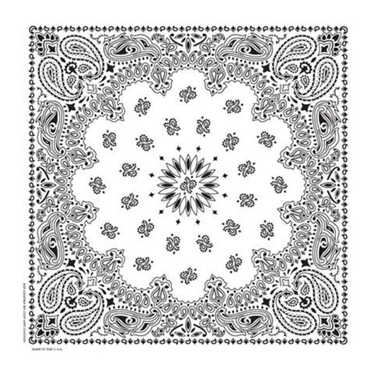 Made in the USA - White Paisley Bandana