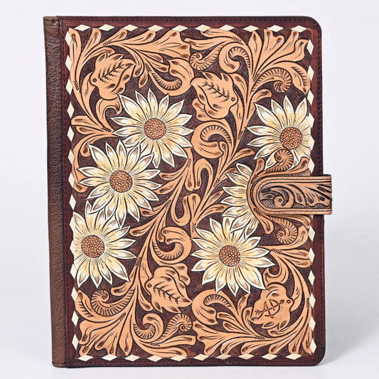 American Darling Tooled Floral Genuine Leather Western Portfolio Bag