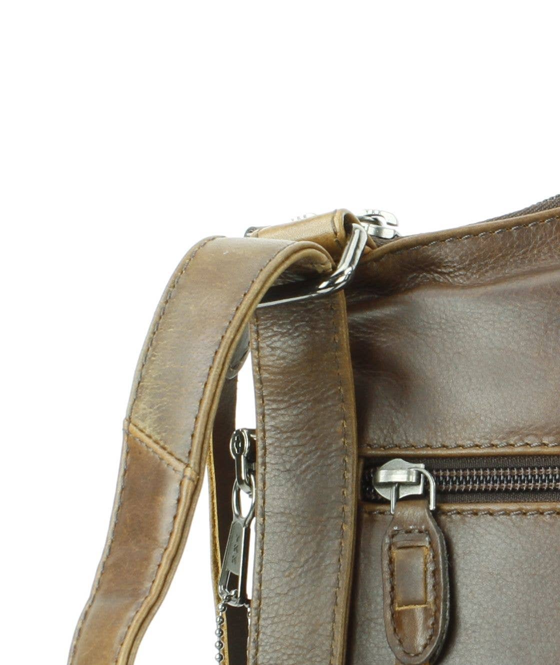 Locking CC Curved Leather Crossbody Bag with Stud Detail