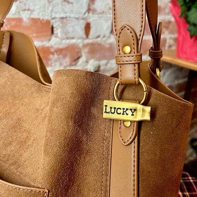 Smashed Bullet Clip - "LUCKY" Design - hat clip, boot clip, bag charm