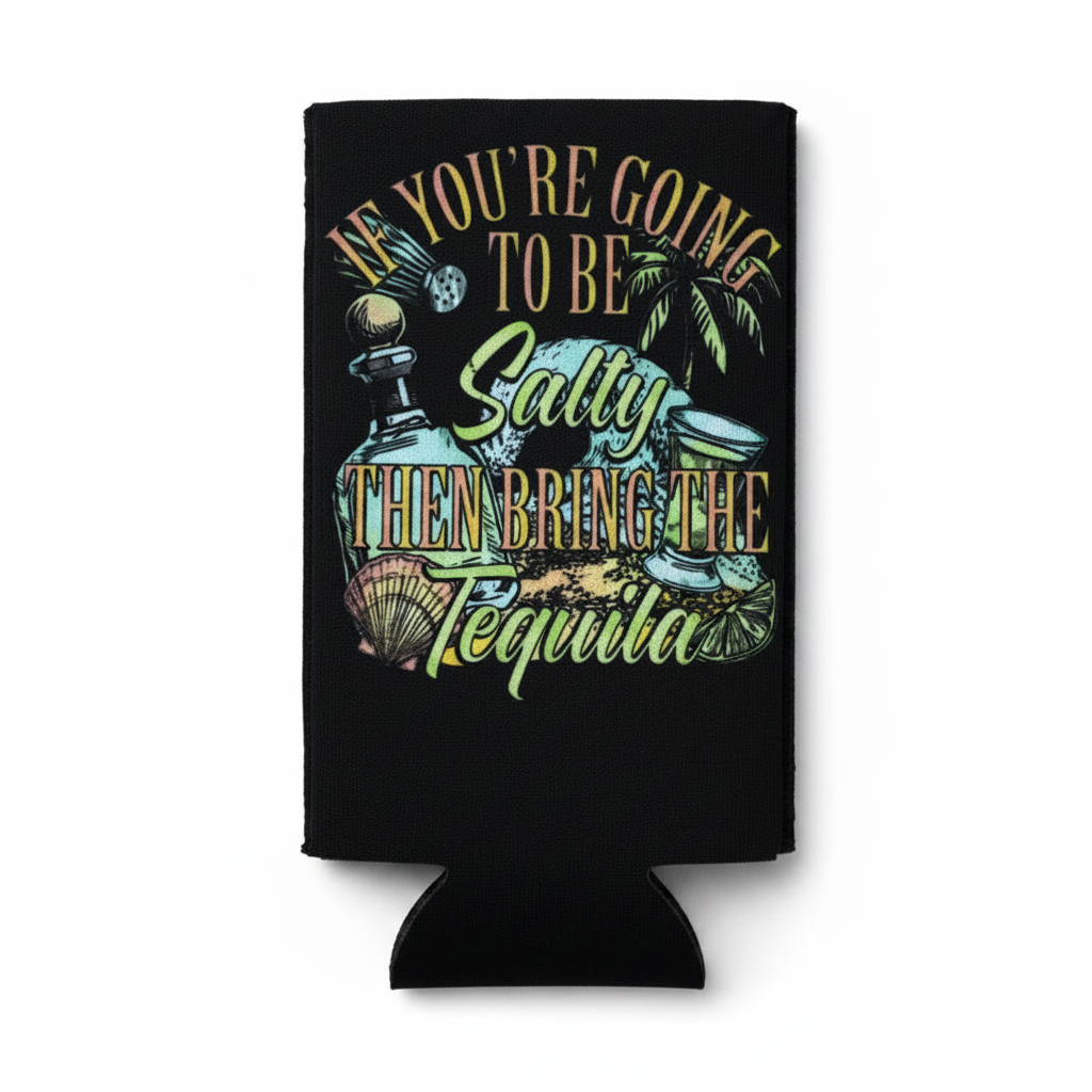 No Fringe Slim Neon Salty Koozie