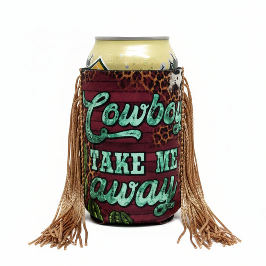 Regular Cowboy Take Me Away Fringe Koozie