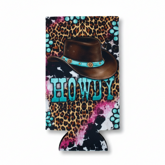 No Fringe Slim Cowboy Hat Howdy Koozie