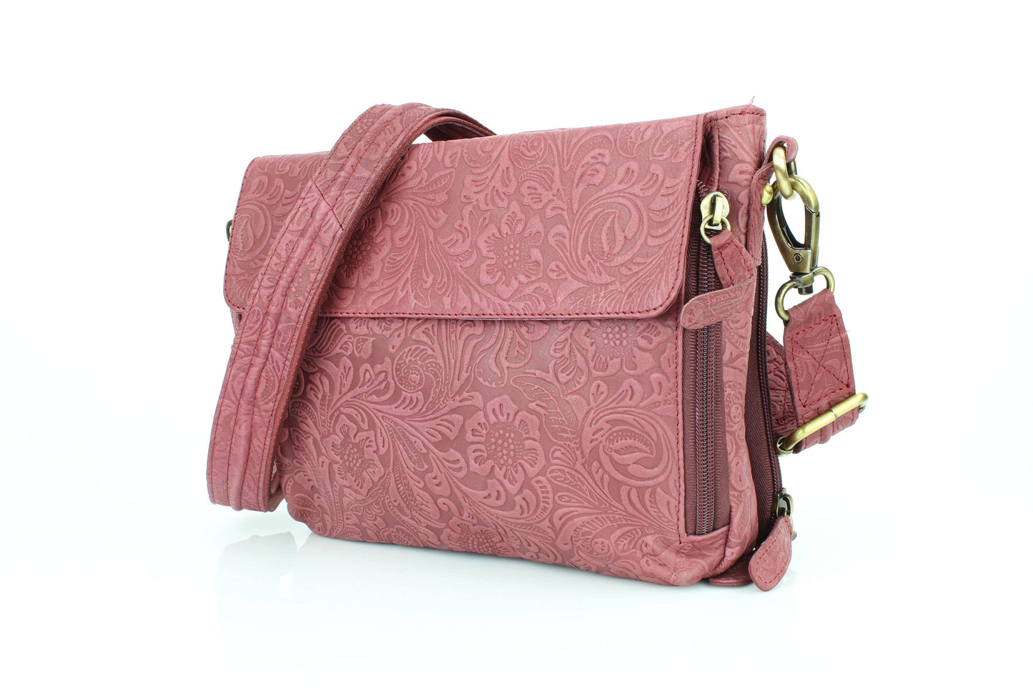 CC Floral embossed Flap Over Crossbody