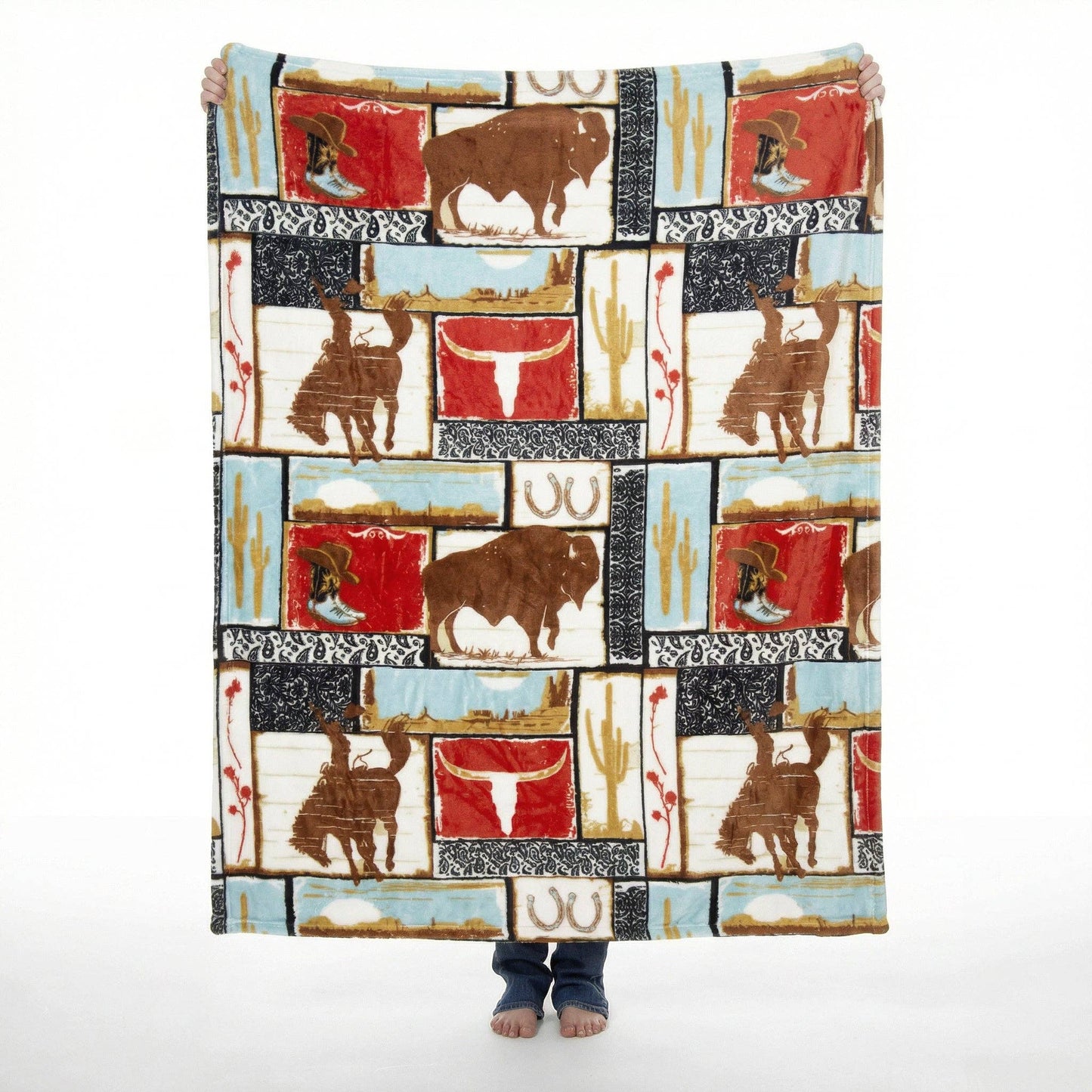 Vintage Western Travel Blanket