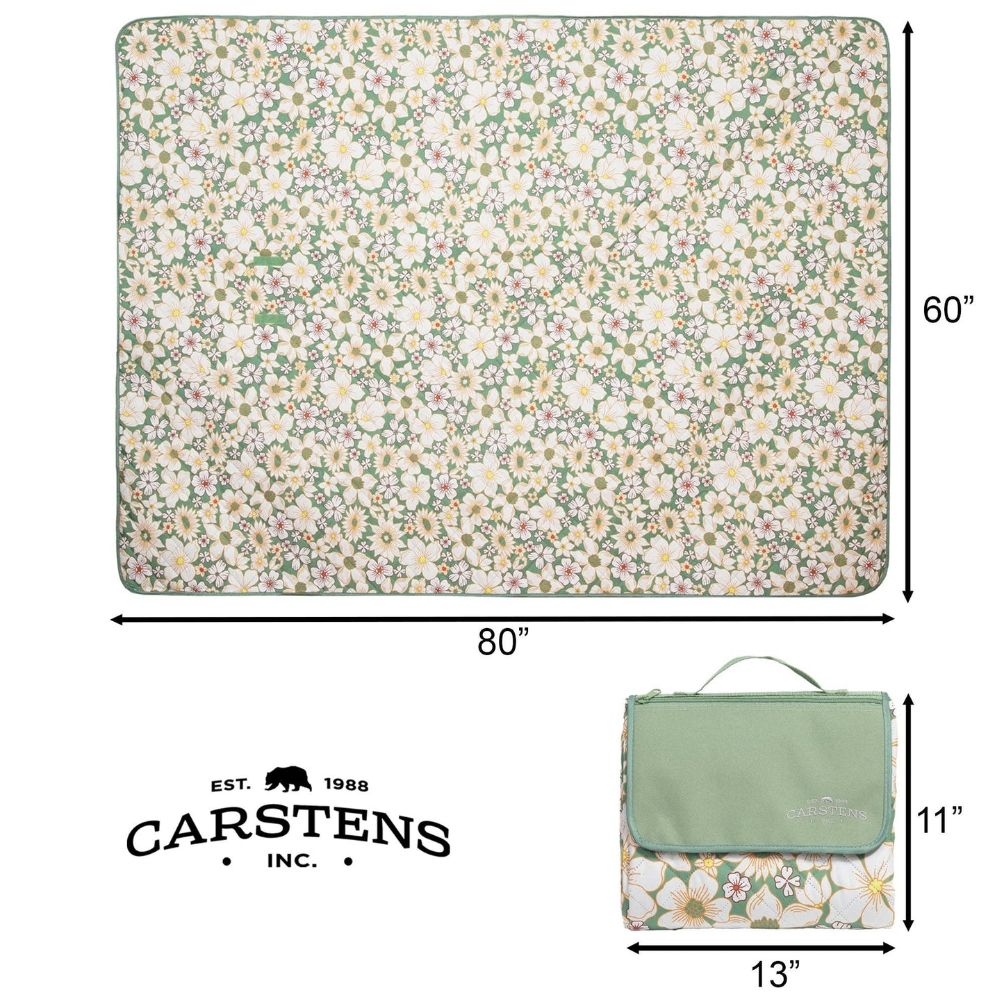 Spring Garden Printed Picnic Blanket