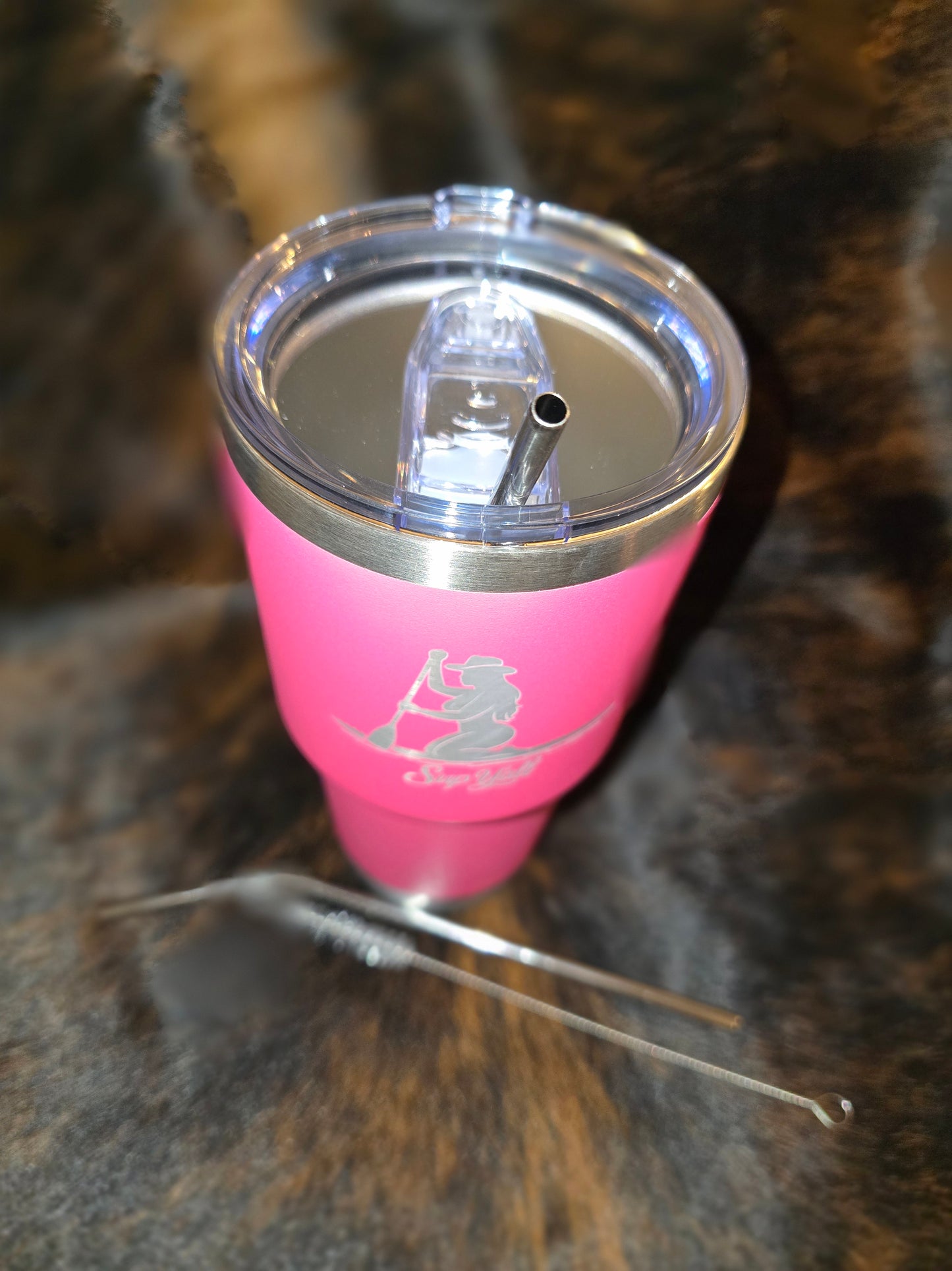 30oz “Sup Y’all” Paddleboard Tequila Tumbler – Hot Pink or Blue (Laser Engraved)