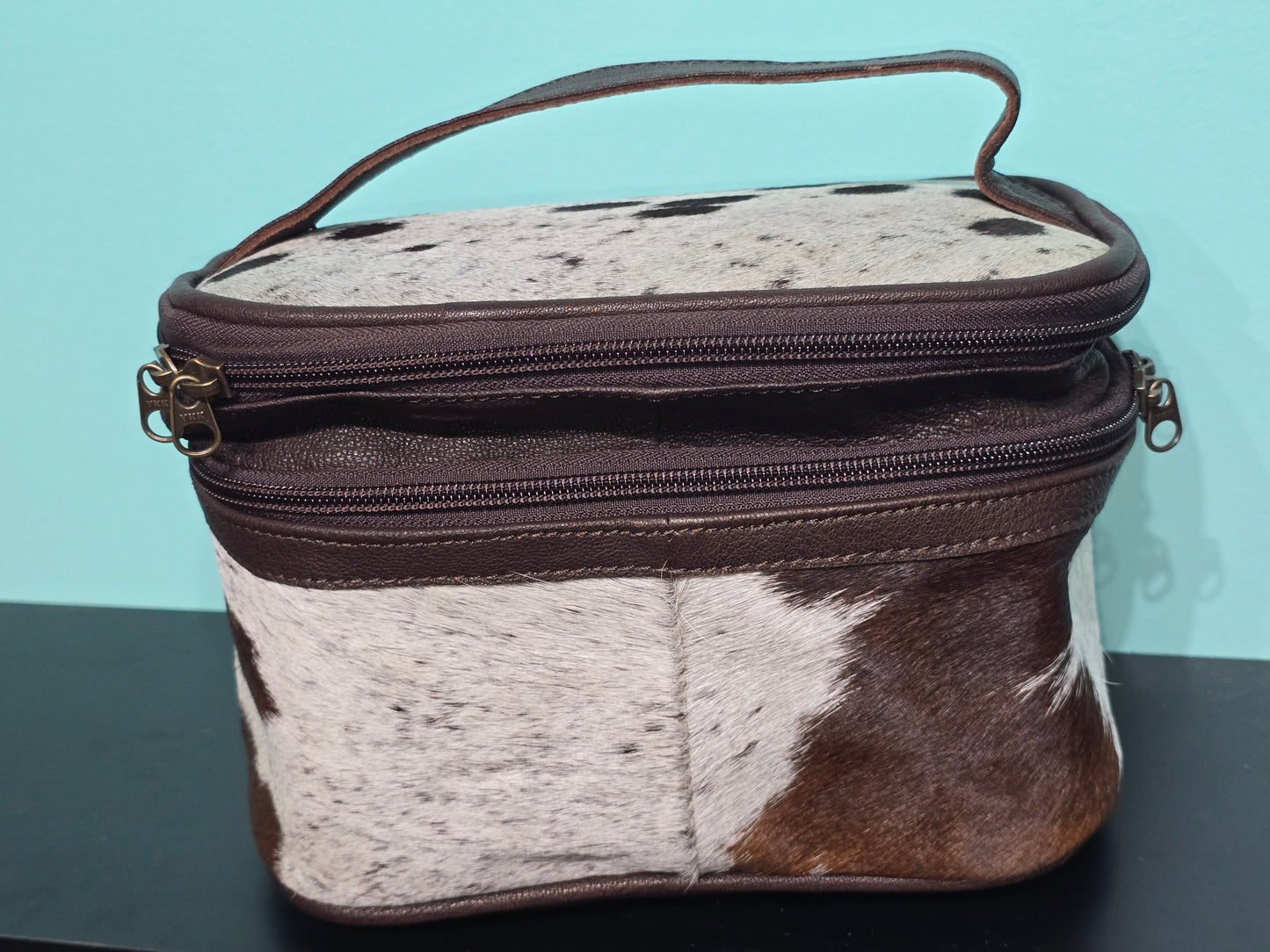 Cowhide Makeup Bag