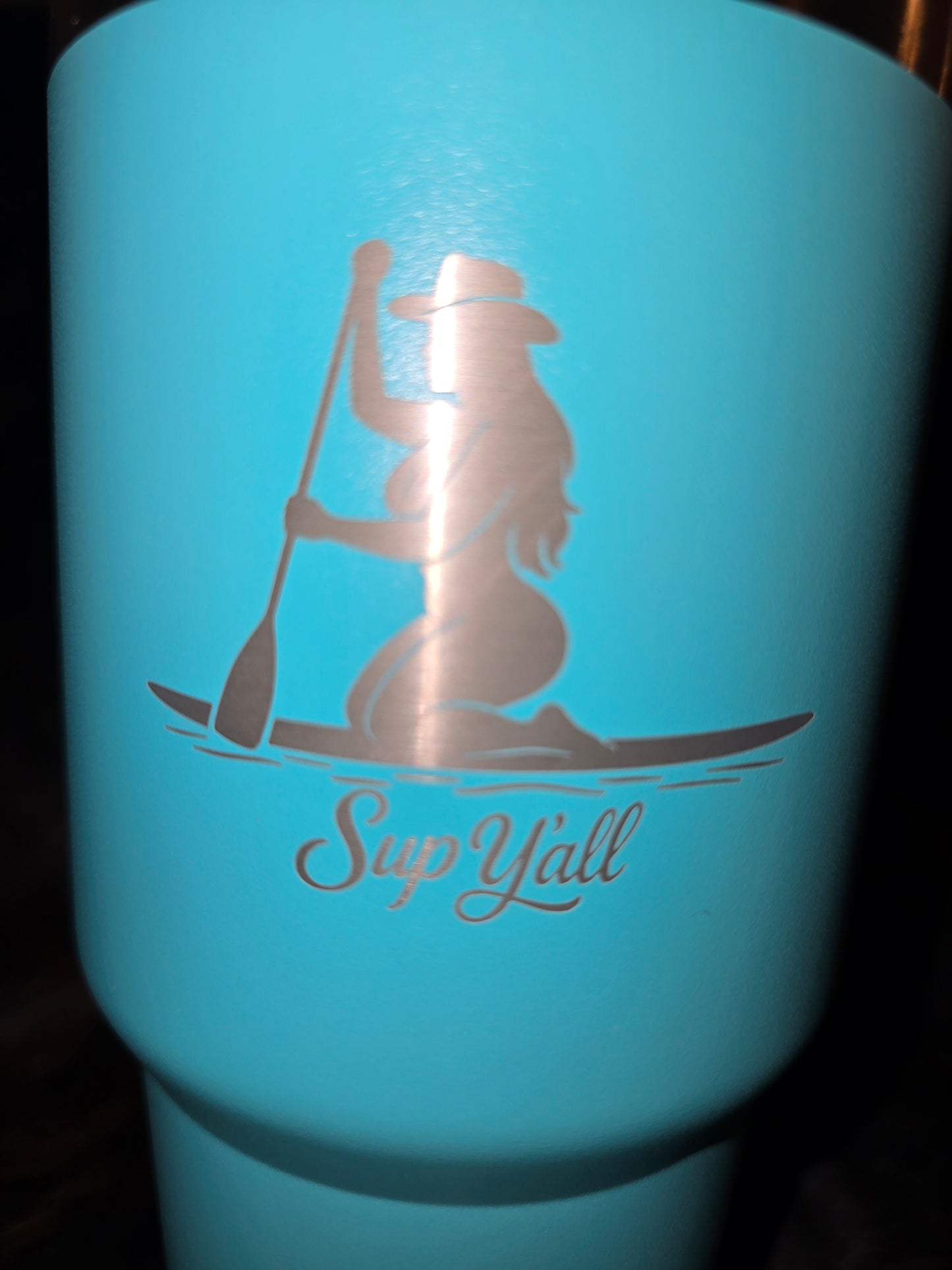 30oz “Sup Y’all” Paddleboard Tequila Tumbler – Hot Pink or Blue (Laser Engraved)