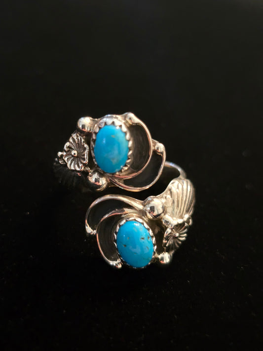 #230 Turquoise Bloom Ring - Handmade by Navajo Artist Etta Belin