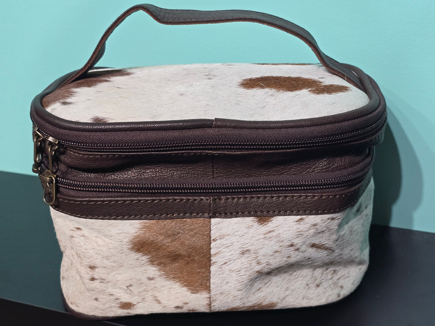 Cowhide Makeup Bag