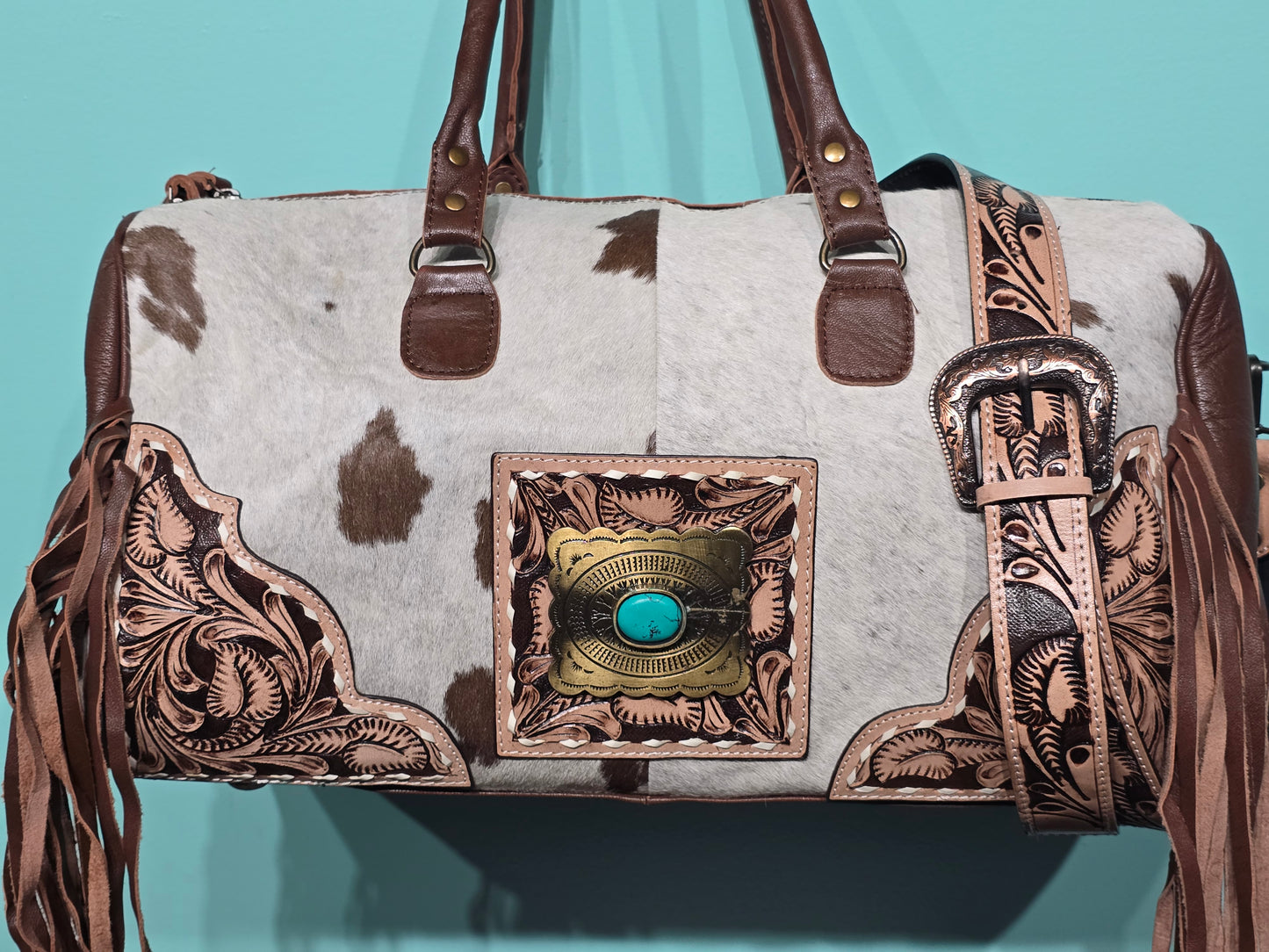 Fringed Duffle with Concho