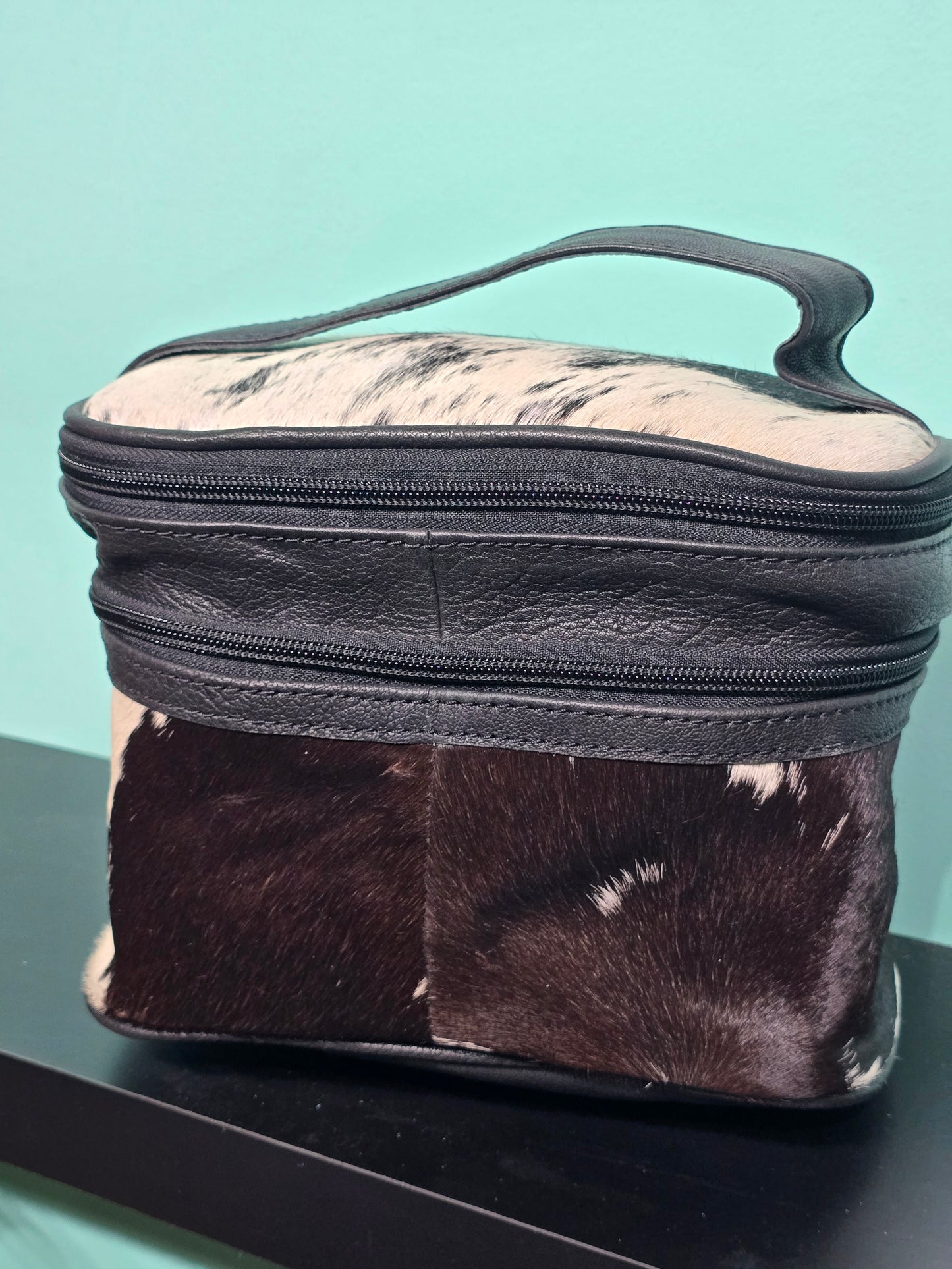 Cowhide Makeup Bag