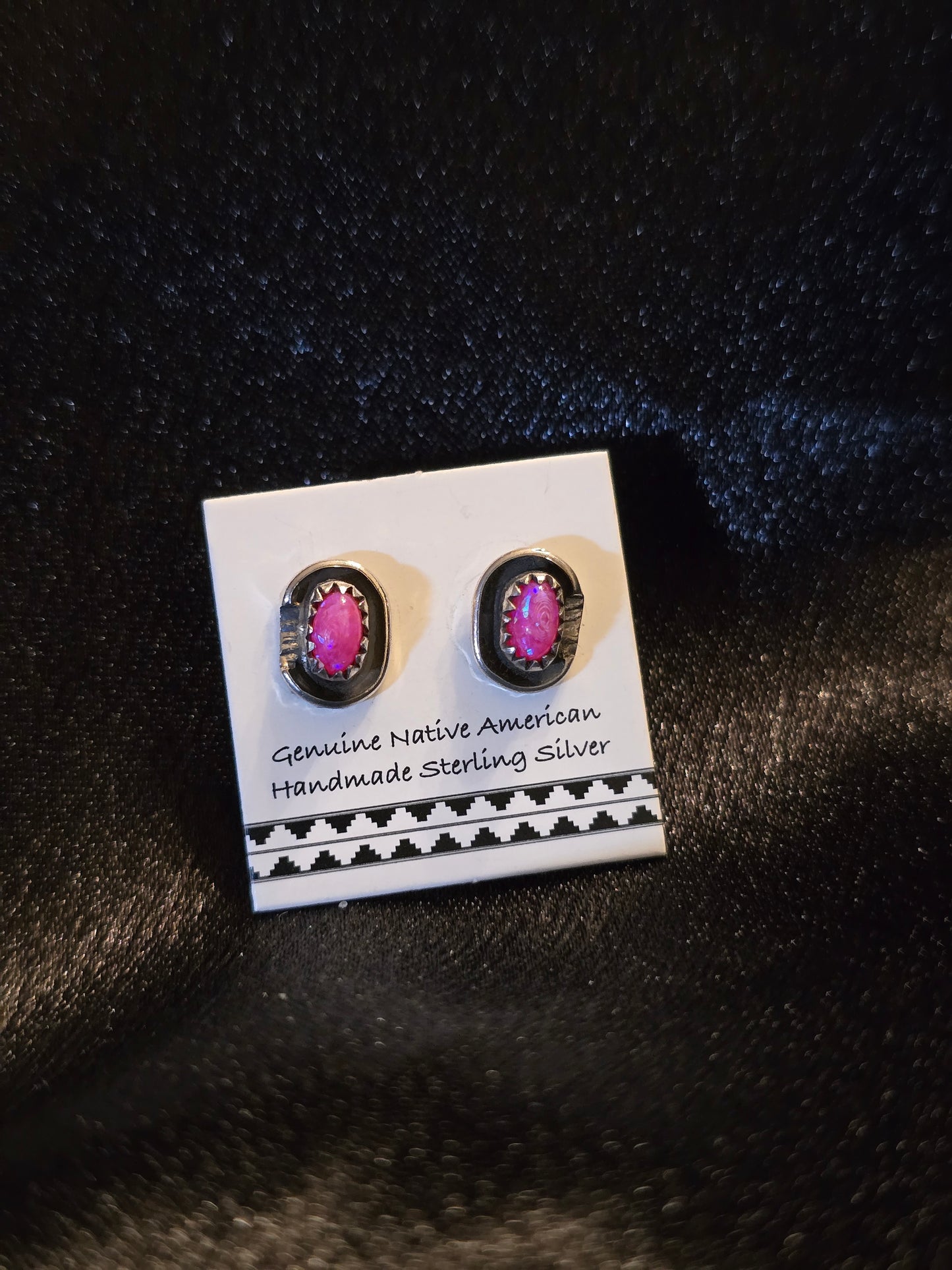 #062 Pink or White opal Studs