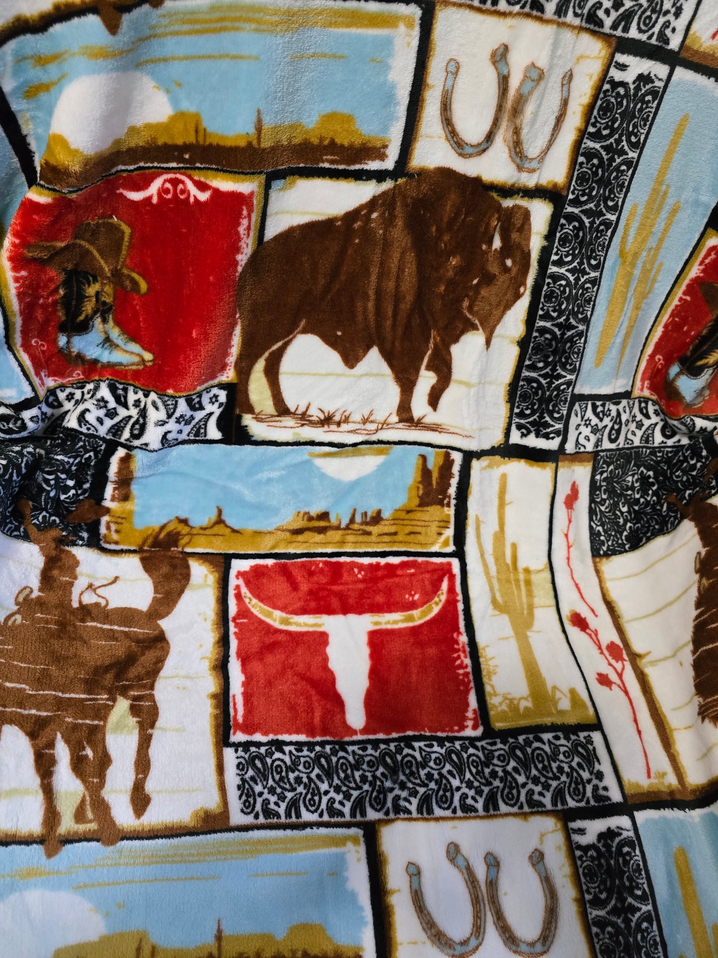 Vintage Western Travel Blanket