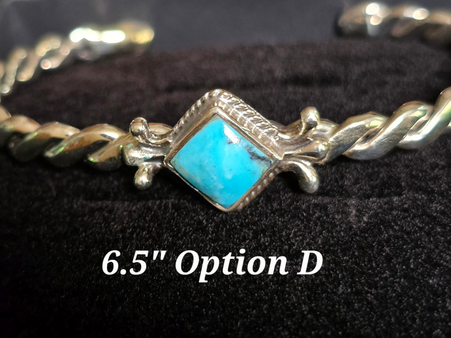 #727 Turquoise Twist Cuff Bracelet - Navajo Artist Mike Smith