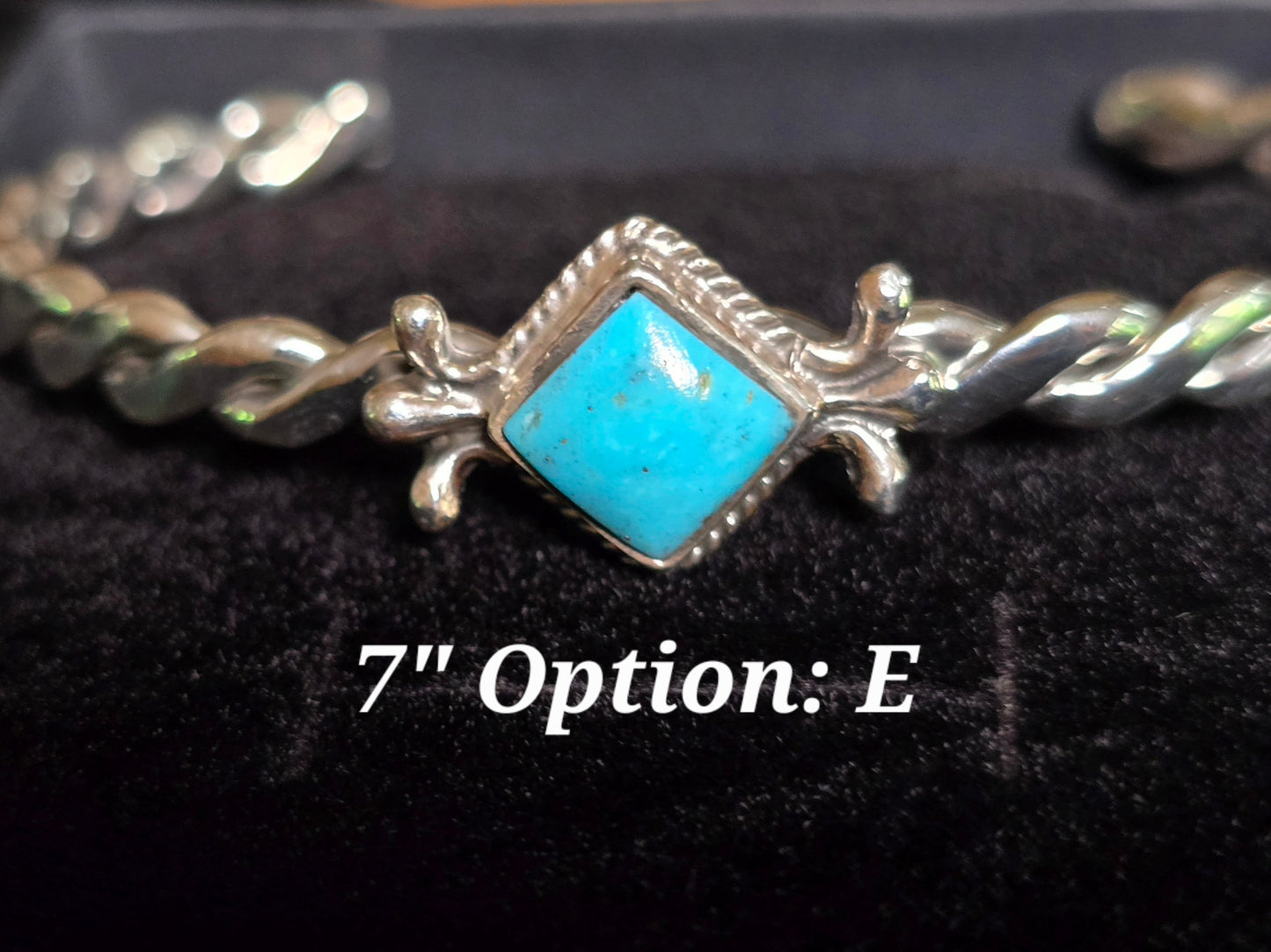 #727 Turquoise Twist Cuff Bracelet - Navajo Artist Mike Smith